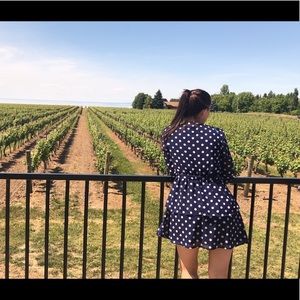 Lasula Boutique polka dot navy dress